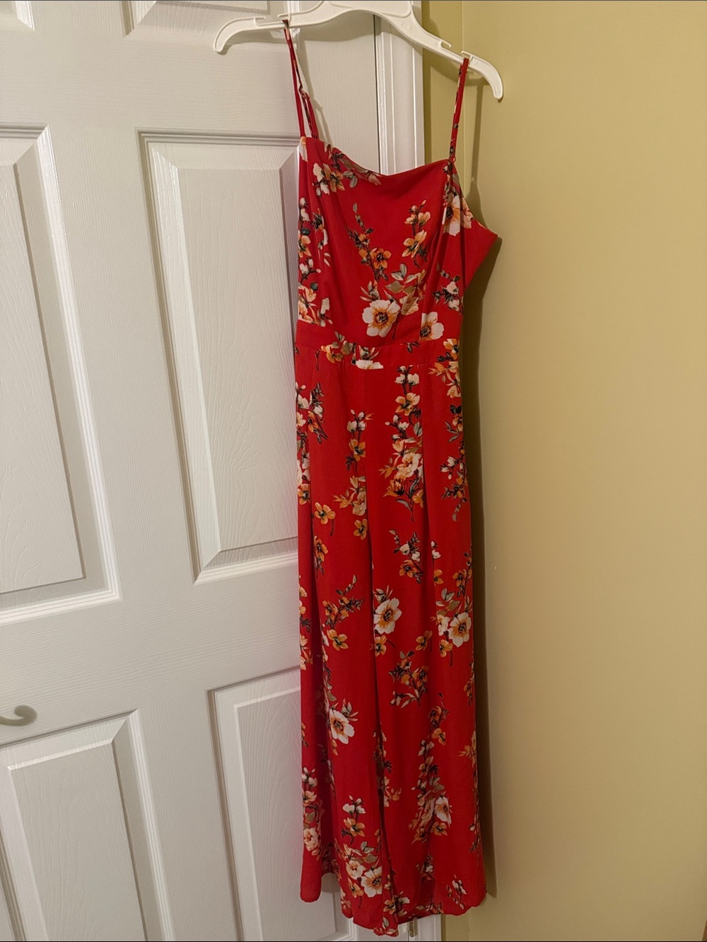 Wishlist Red Floral Jumpsuit with Spaghetti Straps